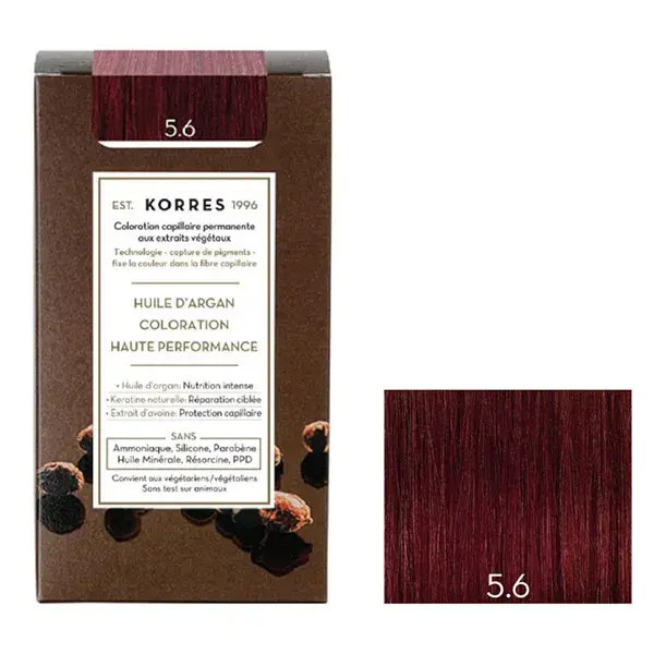 Korres Capillaire Coloration Permanente Châtain Clair Magenta 5.6