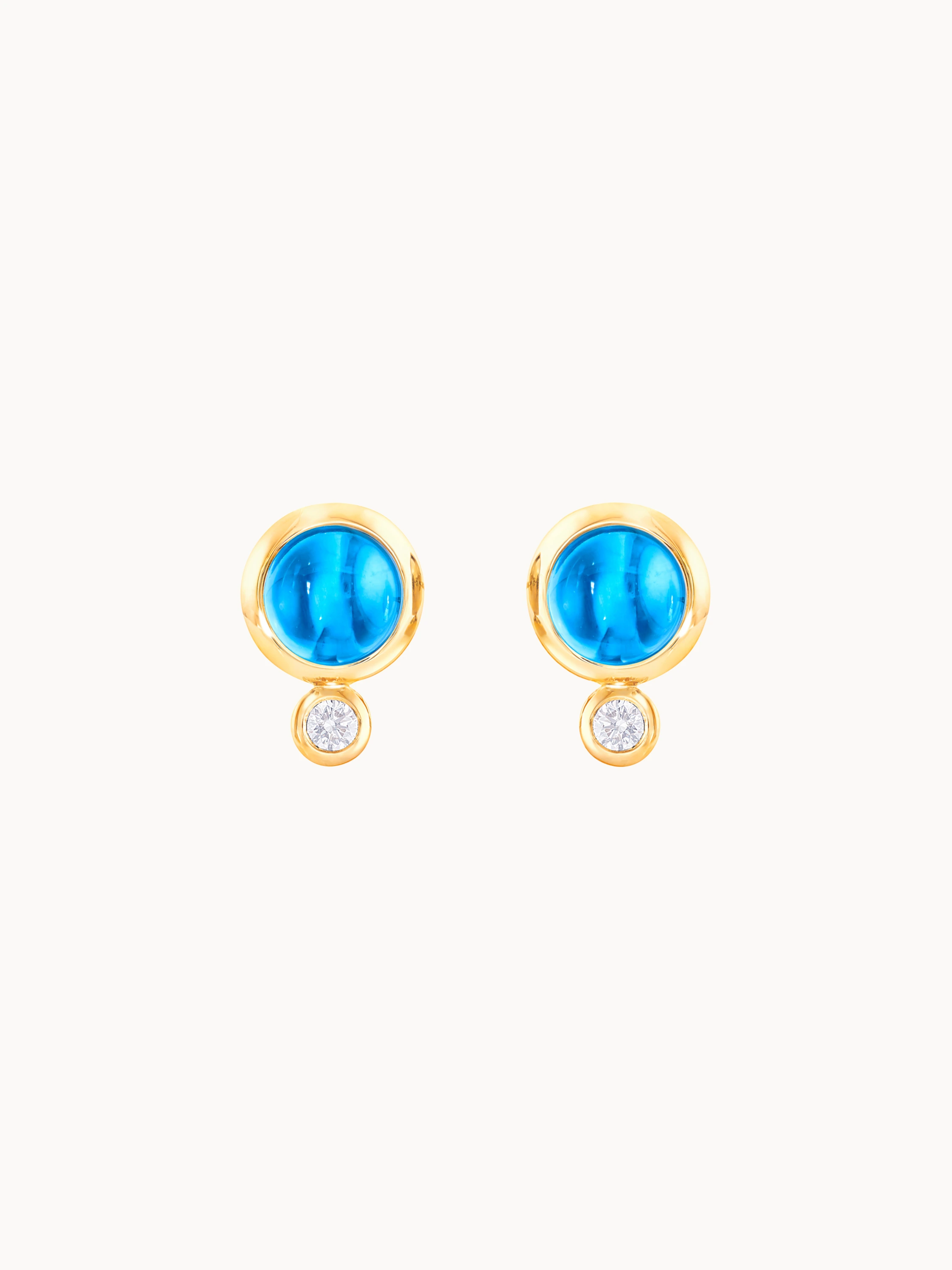 TAMARA COMOLLI Ohrringe OHRRINGE BOUTON SWISS TOPAZ / CLASSIC aus 18 Karat Gelbgold Swiss Topas