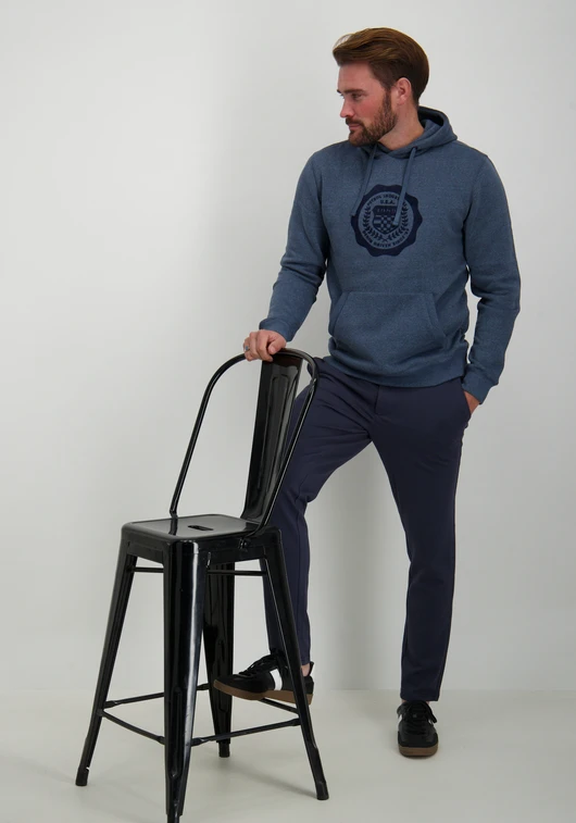Petrol Hoodie flock print M-3040-SWH358