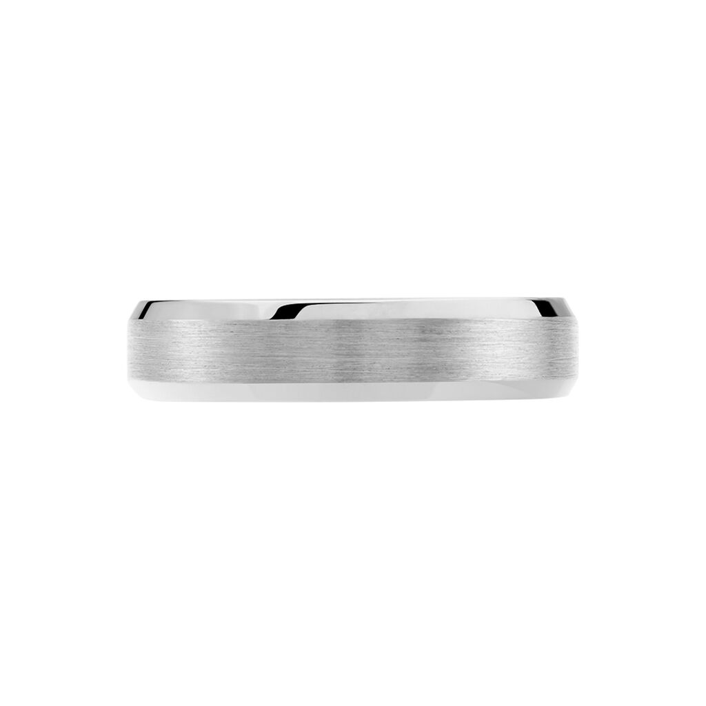 Alliance Mat Et Brillant Biseaute Ruban Plat Palladium Blanc