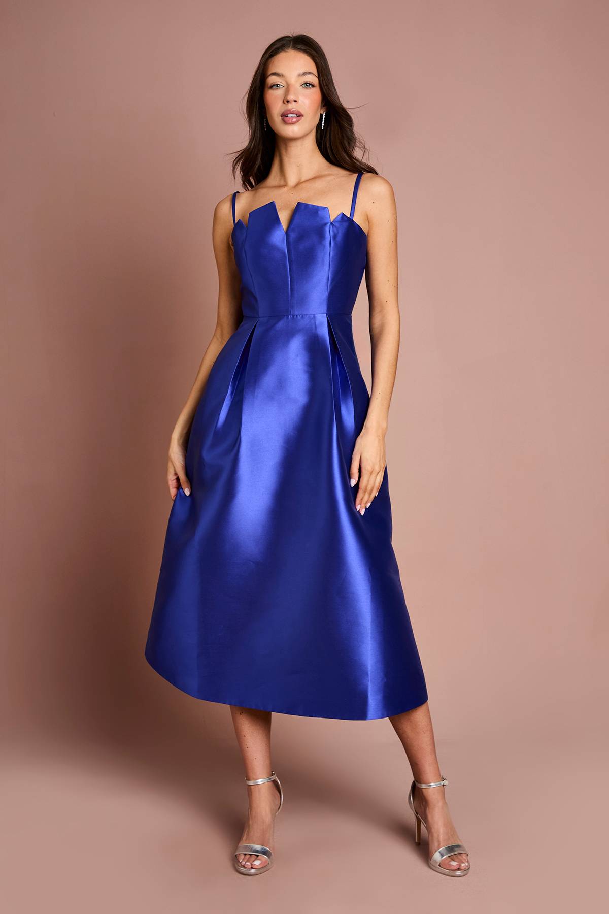 Coast Robe Midi en Sergé avec Détail d'Encolure Crantée