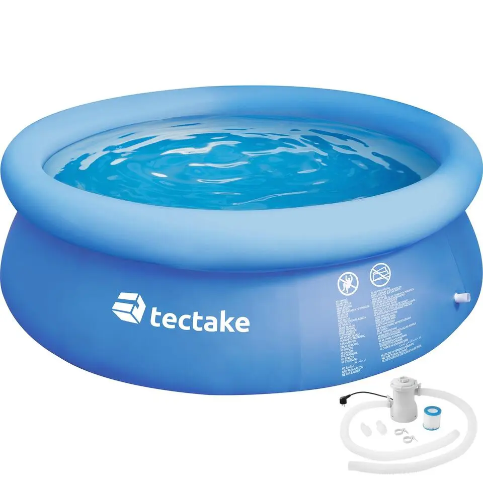 tectake Zwembad rond met filterpomp Ø 300 x 76 cm, Blauw