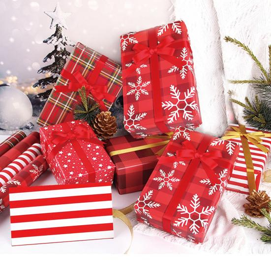 (5er Set) 70x50cm Christmas Geschenkpapier mit Weihnachtsmotiv - Sterne