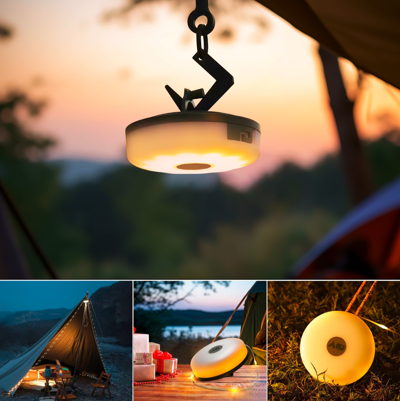 Berger 2 in 1 Campinglaterne und Lichterkette (Länge 10 m)