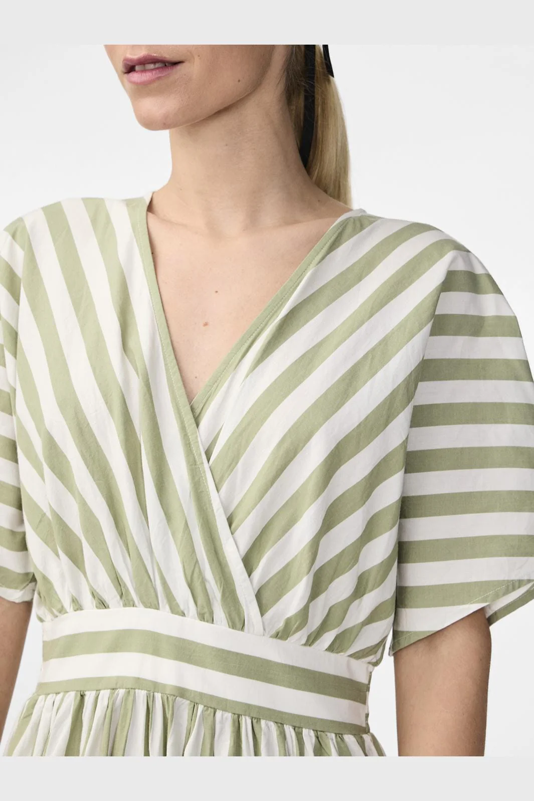 Y.A.S Yasroos Ss Long Dress  star white oil green