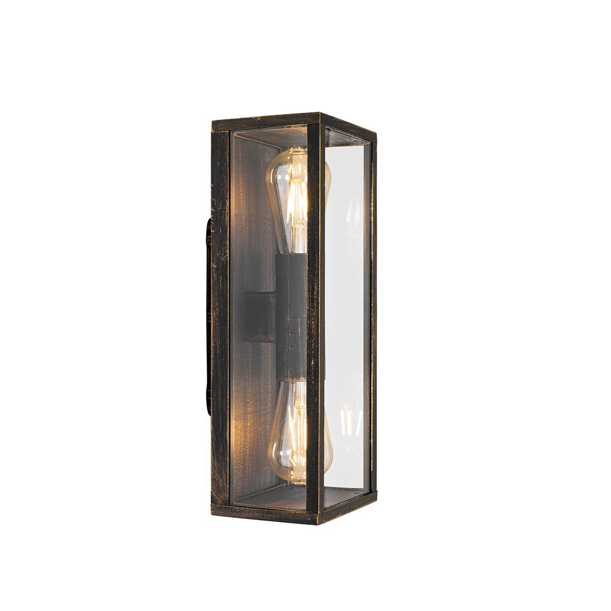 Vintage wandlamp antiek goud 38 cm 2-lichts IP44 - Charlois