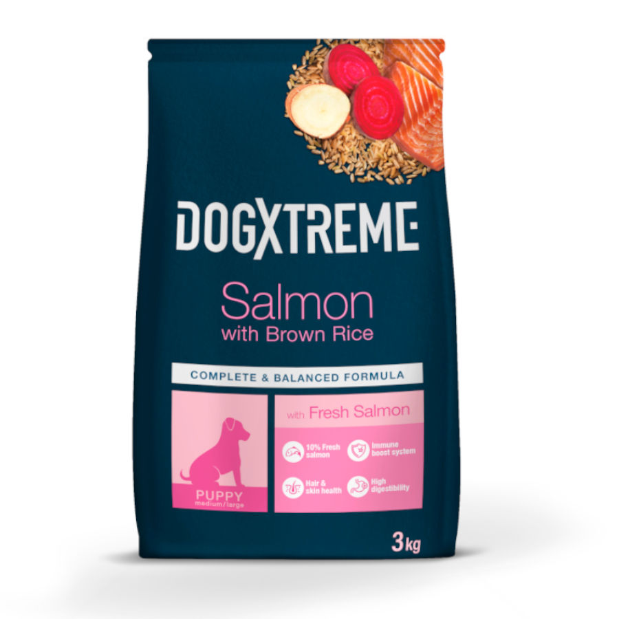 Ração Dogxtreme para filhotes com sabor de salmão