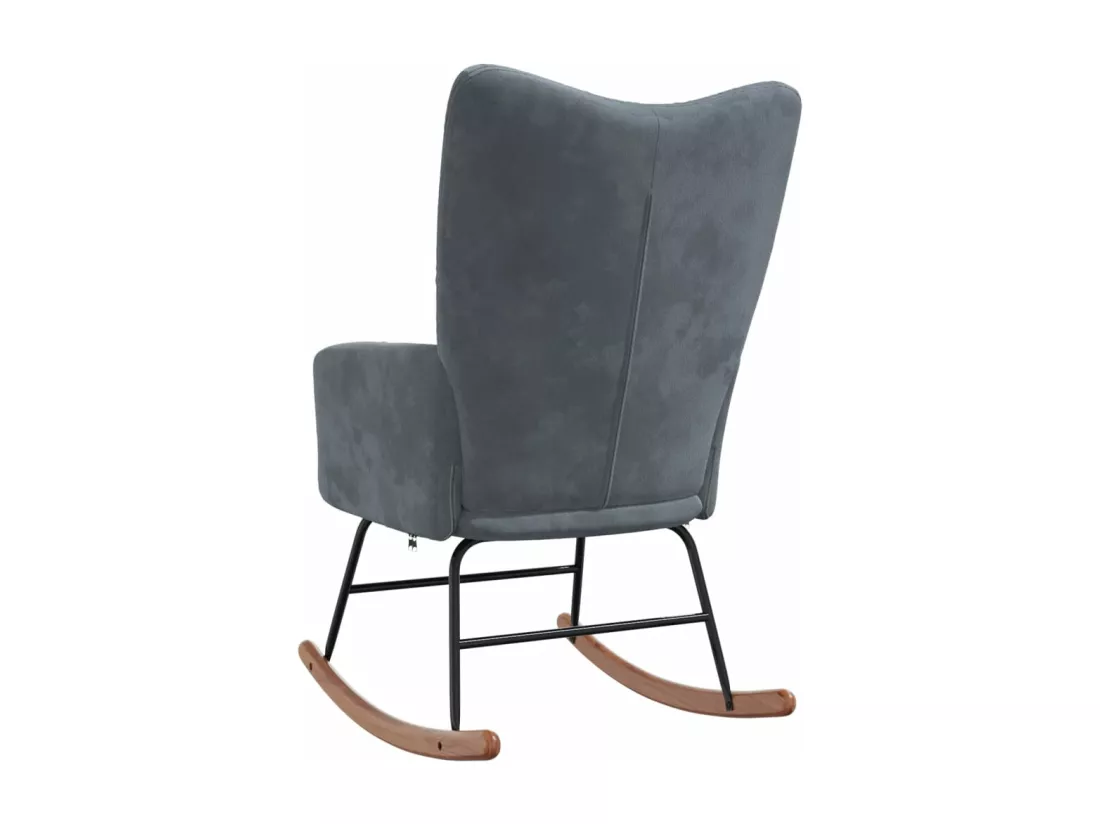 Chaise à bascule Gris foncé Velours
