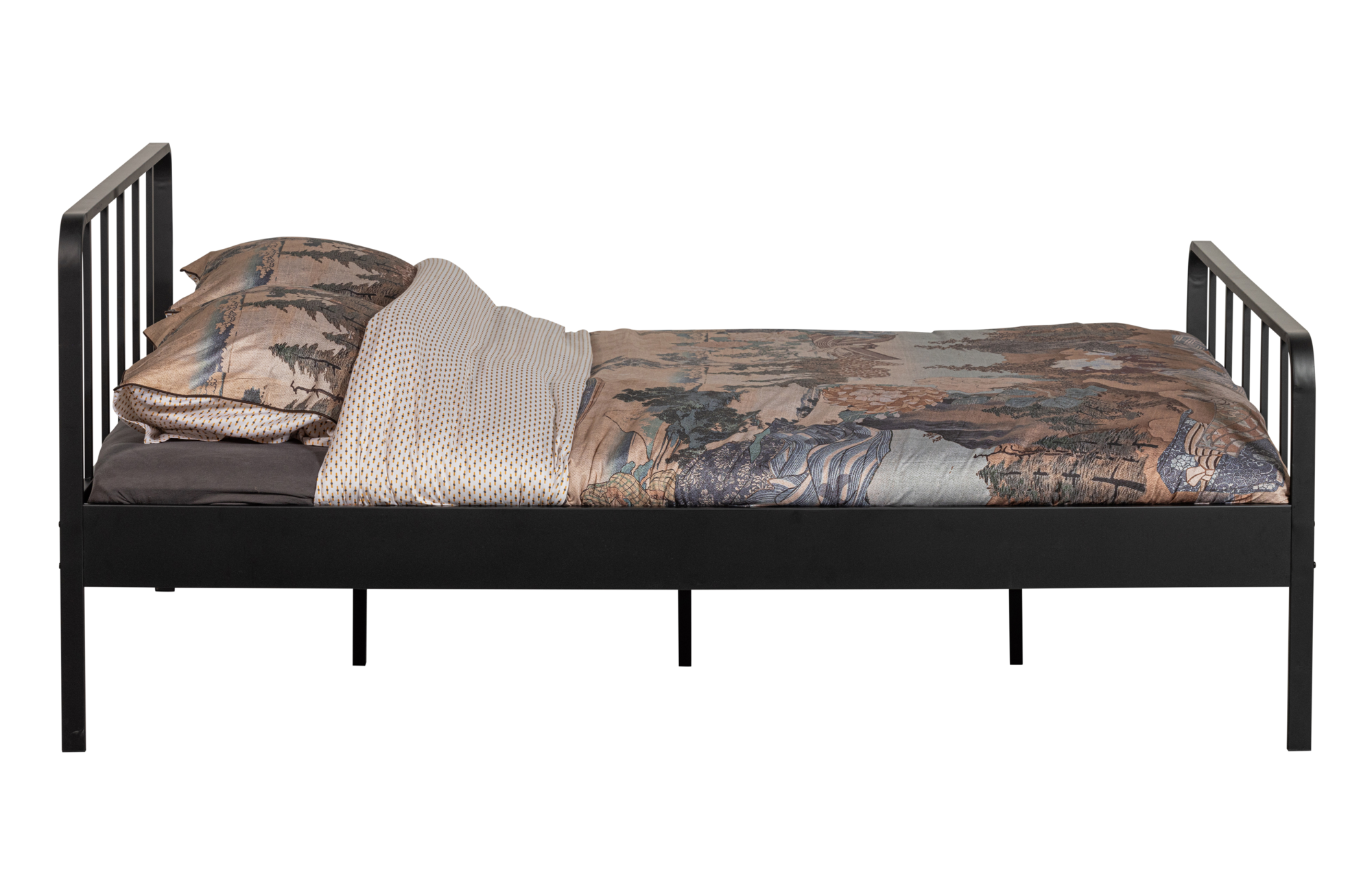 WOOOD tweepersoonsbed Mees - 160x200cm Mees tweepersoonsbed - Zwart