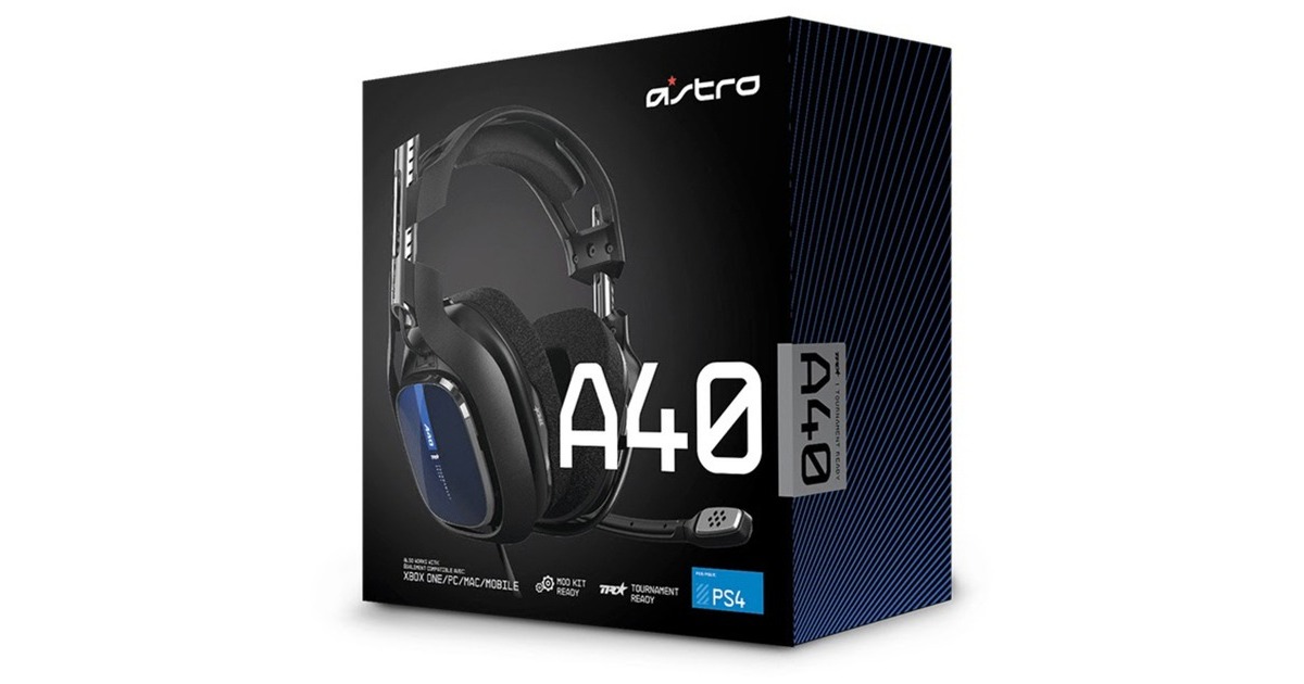 ASTRO GamingA40 TR headset over-ear gaming headset  (Zwart/blauw, PC, PlayStation 4)