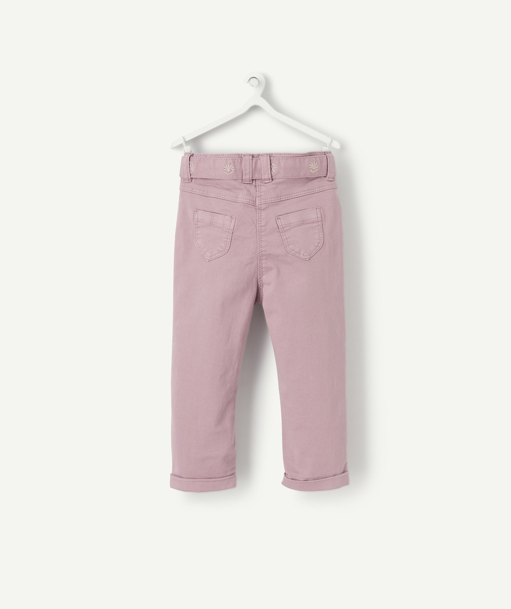 PANTALON SLIM BÉBÉ FILLE PARME AVEC CEINTURE BRODÉE