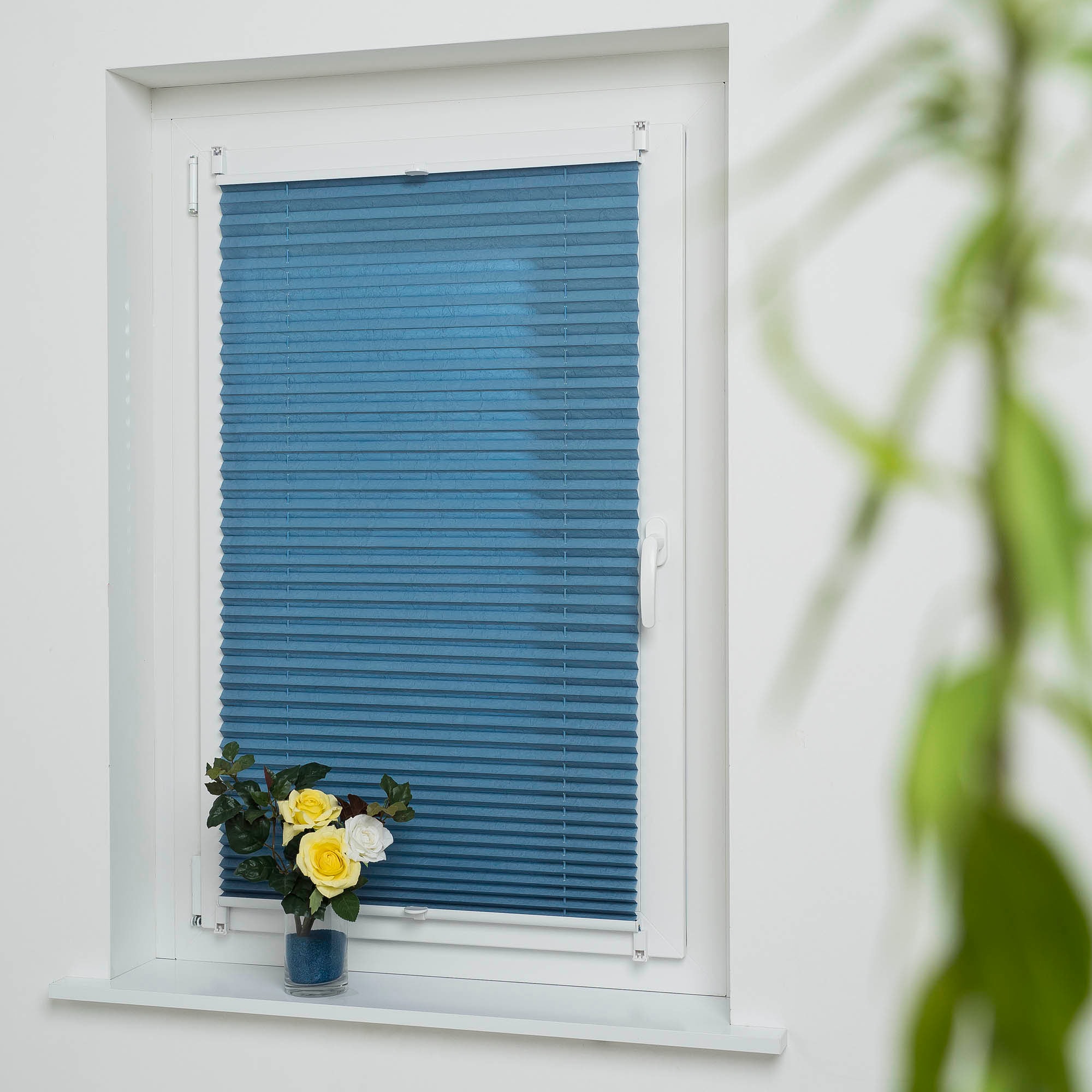 Liedeco Plissee »Jeansblue« Lichtschutz ohne Bohren verspannt