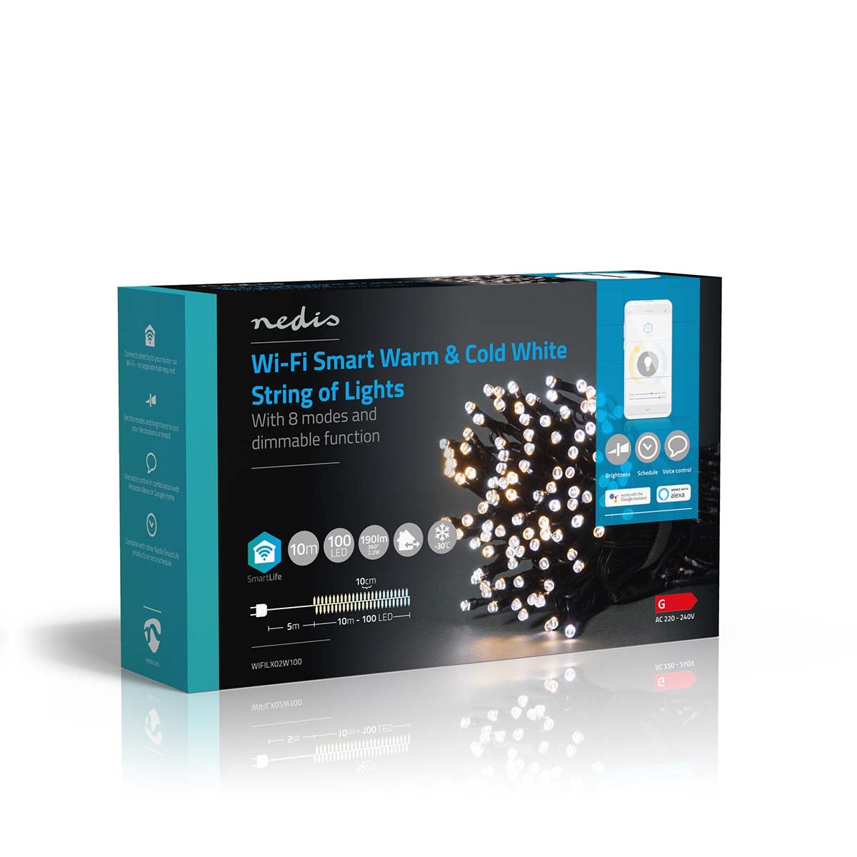 Nedis SmartLife Decoratieve LED lichtslang iOS/Android 10 meter | 100 LED's