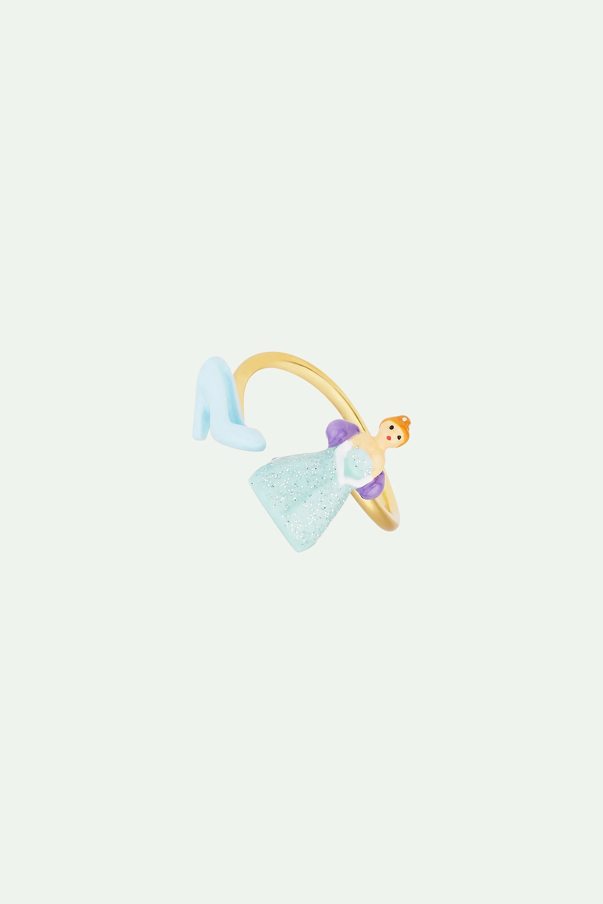 Bague ajustable cendrillon et soulier | Bleu