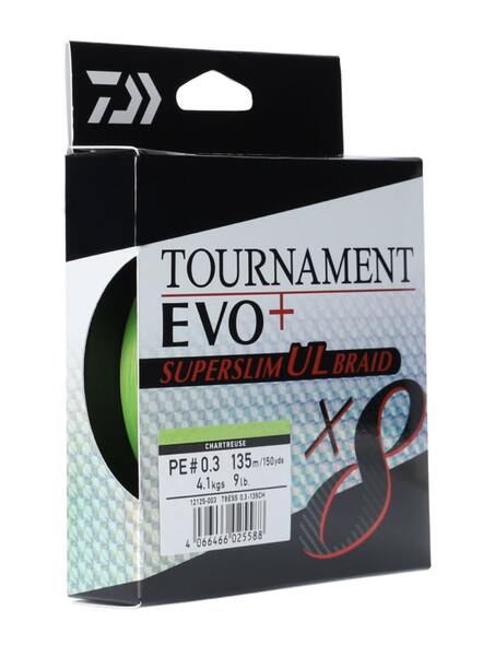 Daiwa Tournament X8 Evo  Superslim UL Gevlochten Lijn (135m)