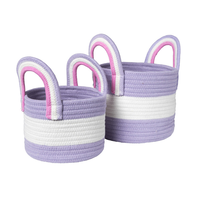 Mand colors met hengsels - lila/wit - ø13x17 cm