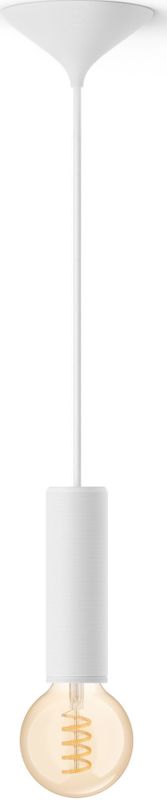 Philips Bundel: Witte Medium Pendellamp Koord - 3D Geprint Voor Filamentlampen + Warm Tot Koelwit Licht  G93 Globe Filamentlamp