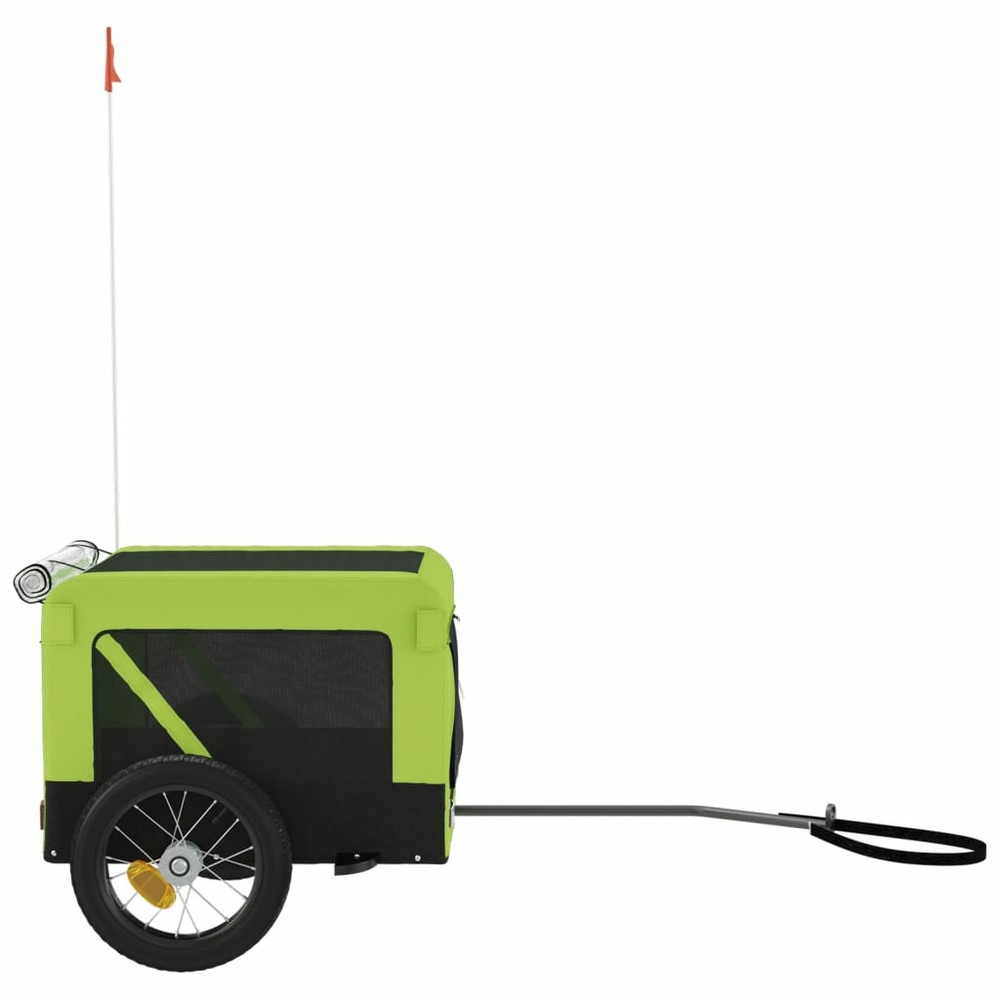 Remorque de vélo pour animaux de compagnie vert et noir