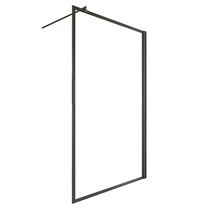 Paroi de douche à l'italienne Schulte New Style transparent profilé noir mat 100 cm