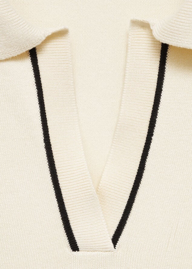 MANGO Knitted polo neck sweater Light beige