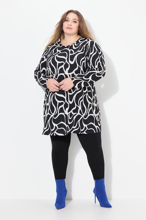 Longshirt, bedruckt, A-Linie, Rundhals, Lanarm