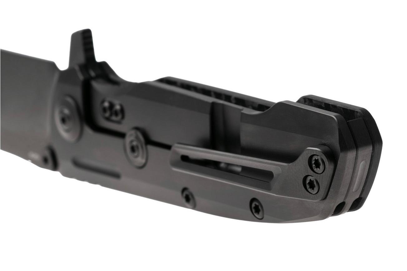 Reate District 9 V2, 9DV2-BE-SAT-TI-BL, Black DLC 154CM, Dark Bead Blasted Titanium/Carbon Fiber zakmes