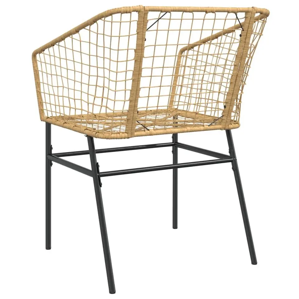 vidaXL - Terrasstoel - Bruin - Poly rattan en staal - 2 stuks