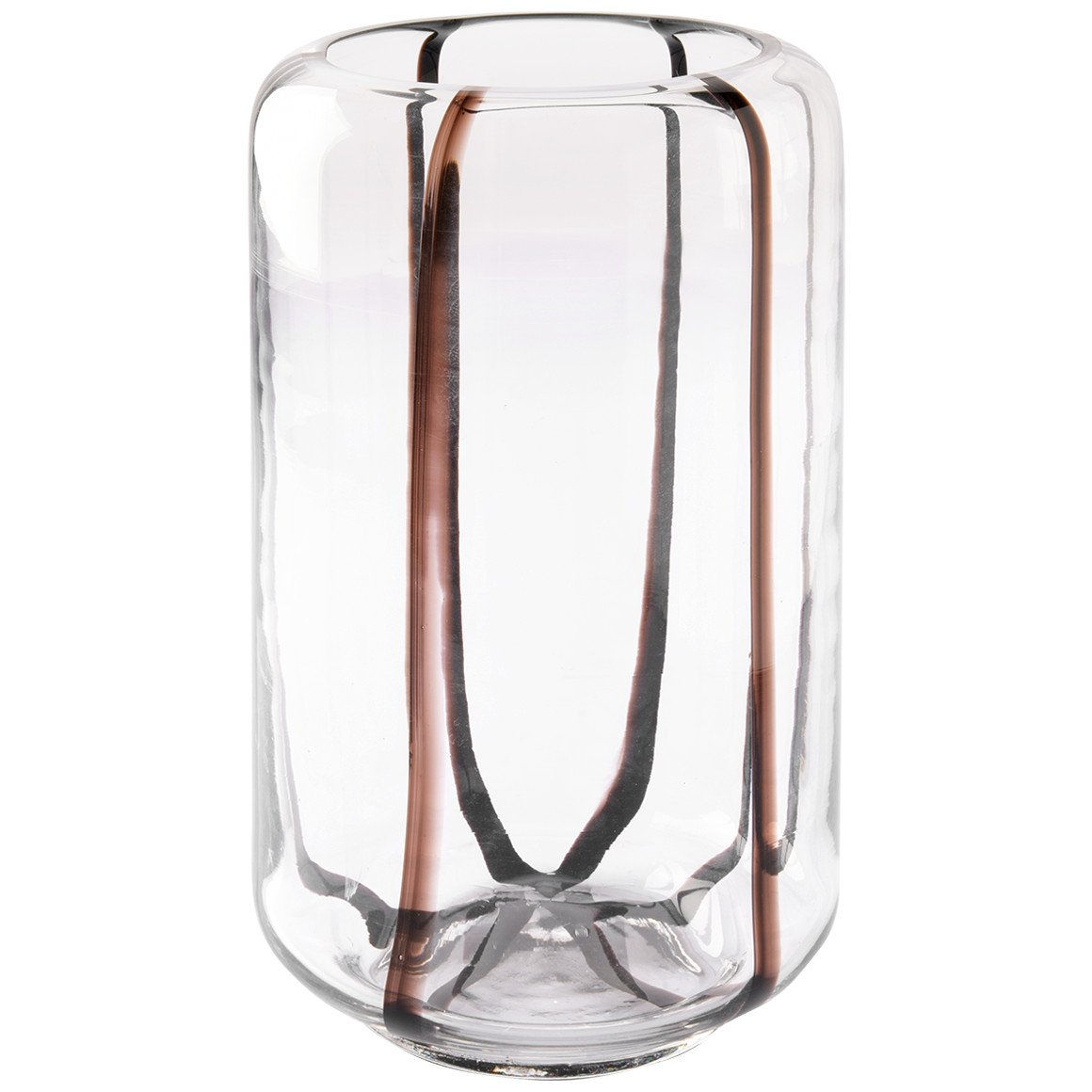 Vase mit Streifen glasklar / schwarz