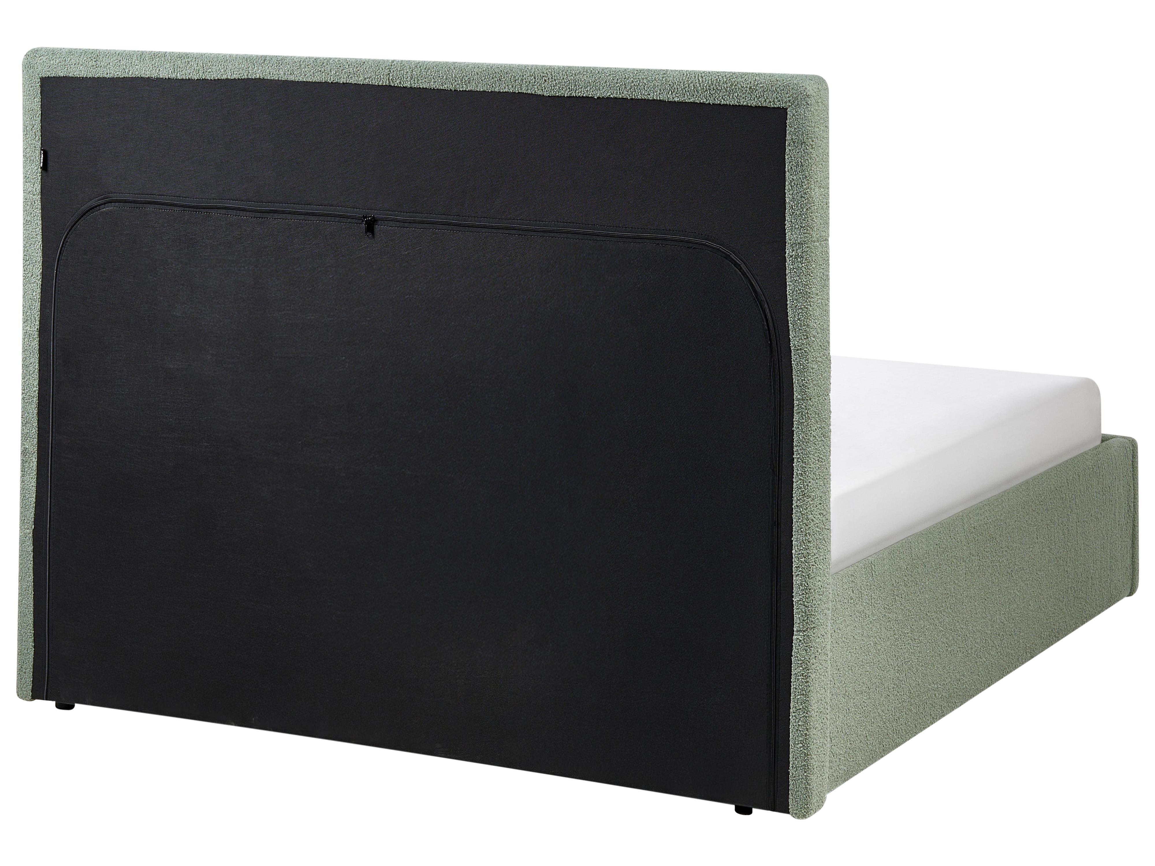 Bed met opbergruimte Bouclé LORIENT 140 x 200 cm Groen