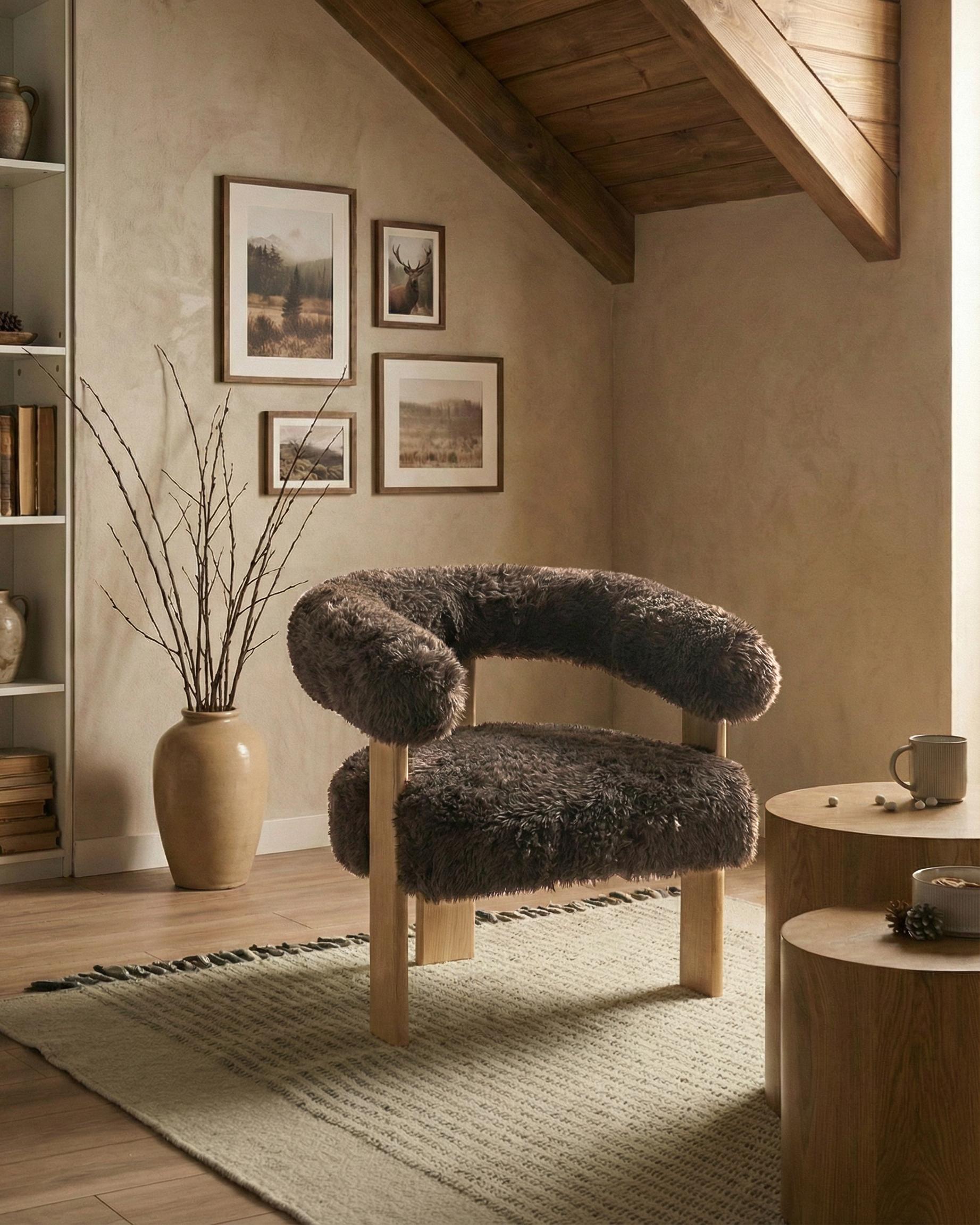 Fauteuil ILBRO Nepbont Donkerbruin/lichtbruin