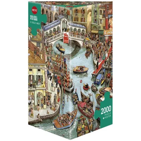 Heye Puzzle Cartoon im Dreieck O Sole Mio, 2000 Teile