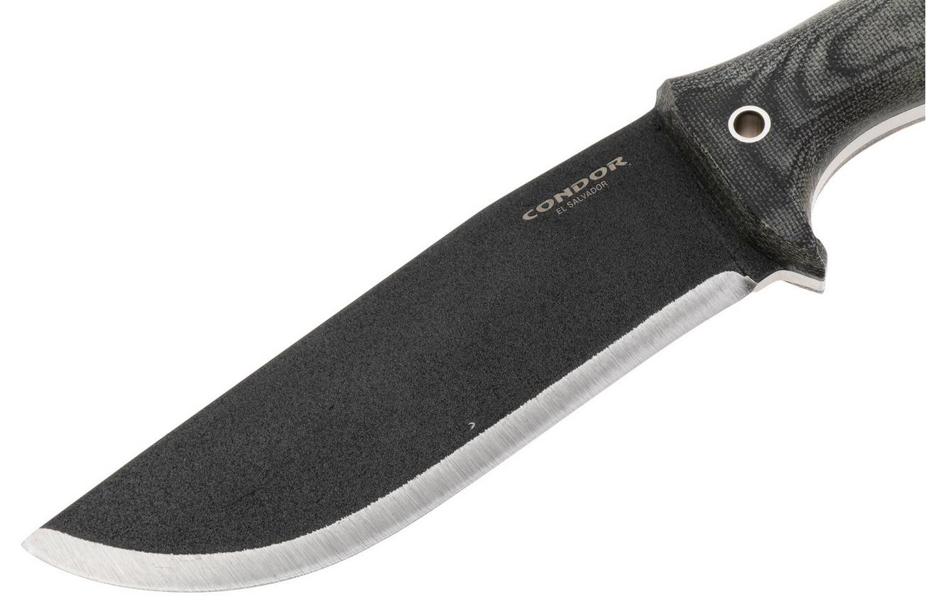 Condor Crotalus CTK257-5.5HC Powdercoated 1075, Green Micarta, vaststaand mes