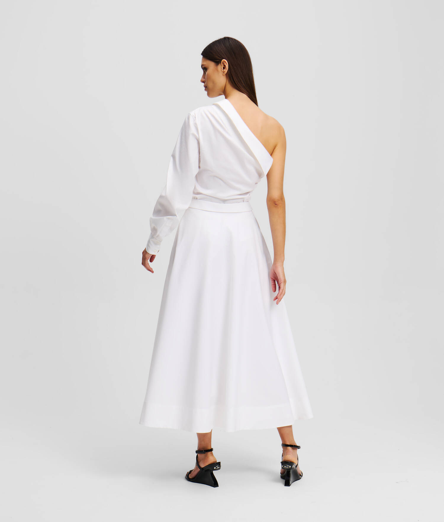ROBE-CHEMISIER EN POPELINE - Blanc