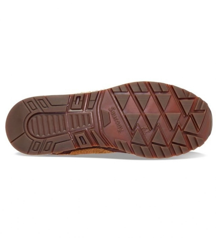 Tênis Saucony Shadow 5000 em couro marrom