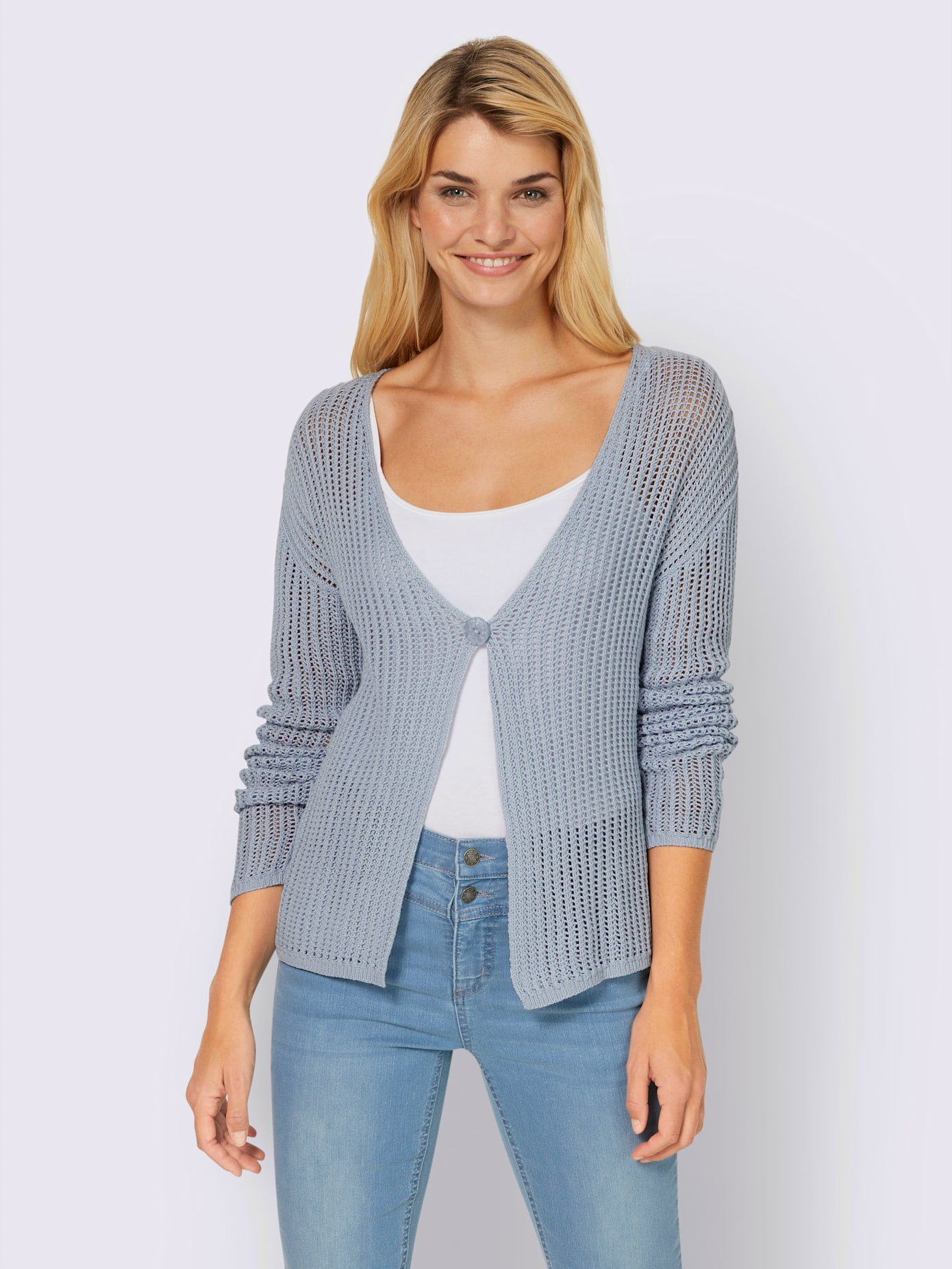 Veste en tricot motif tricoté affinant