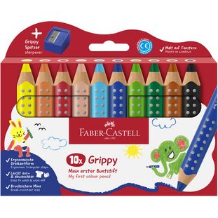 FABER-CASTELL Crayon de couleur Grippy, étui carton de 16