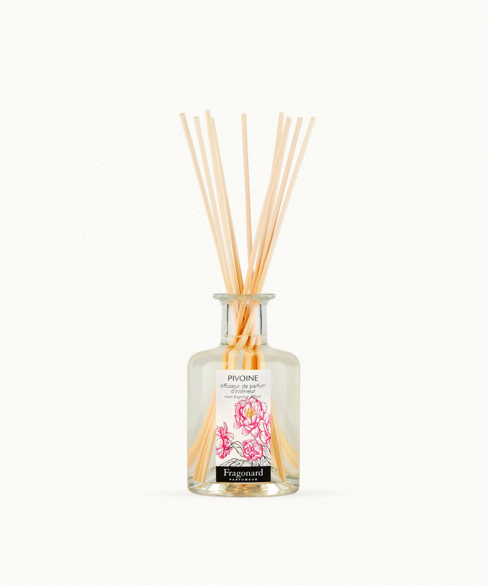 Pivoine  Diffuseur + 10 bâtonnets - flacon 200 ml
