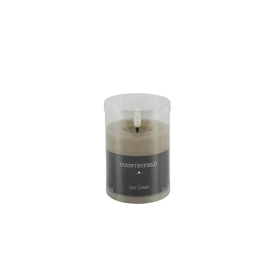 Countryfield LED kaars/stompkaars - beige - D7,5 x H8 cm - timer