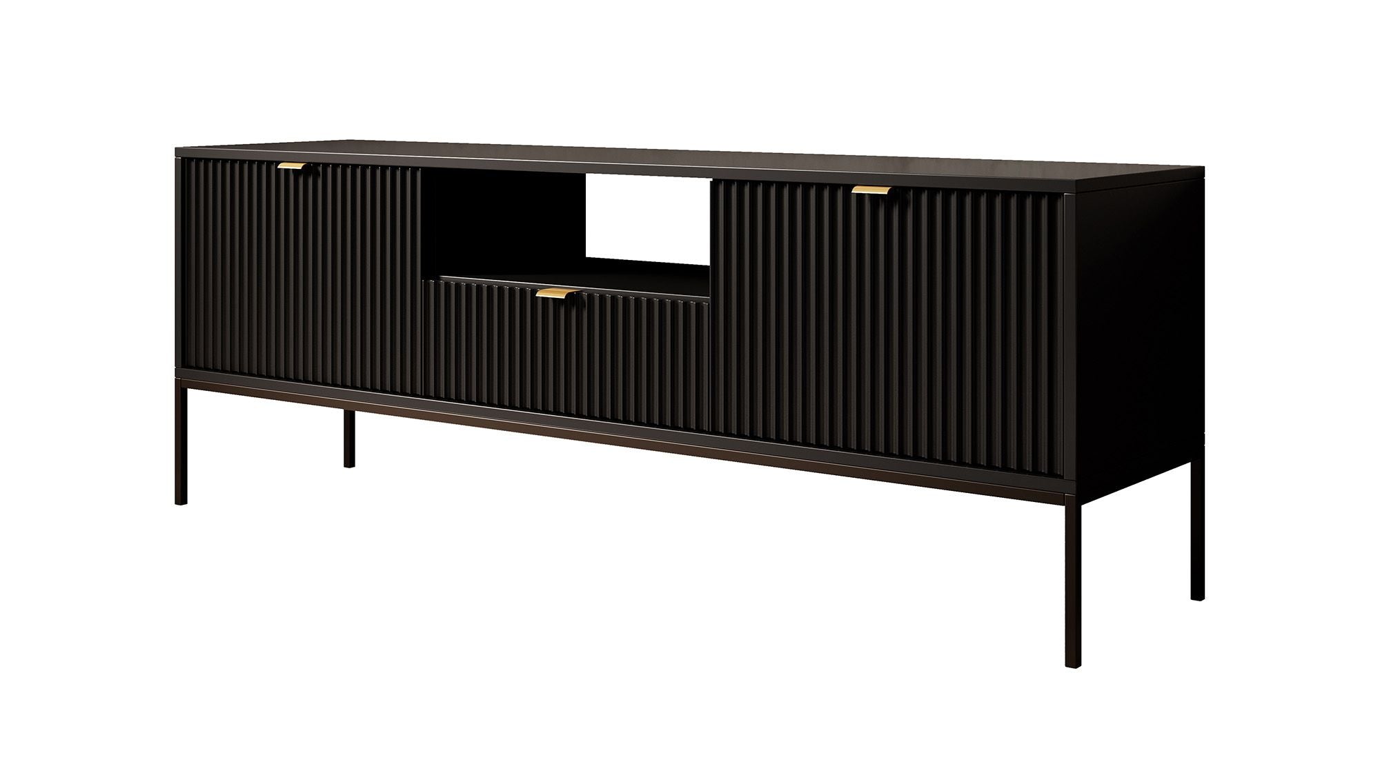 Meubella - TV-Meubel Navil - Zwart - 154 cm