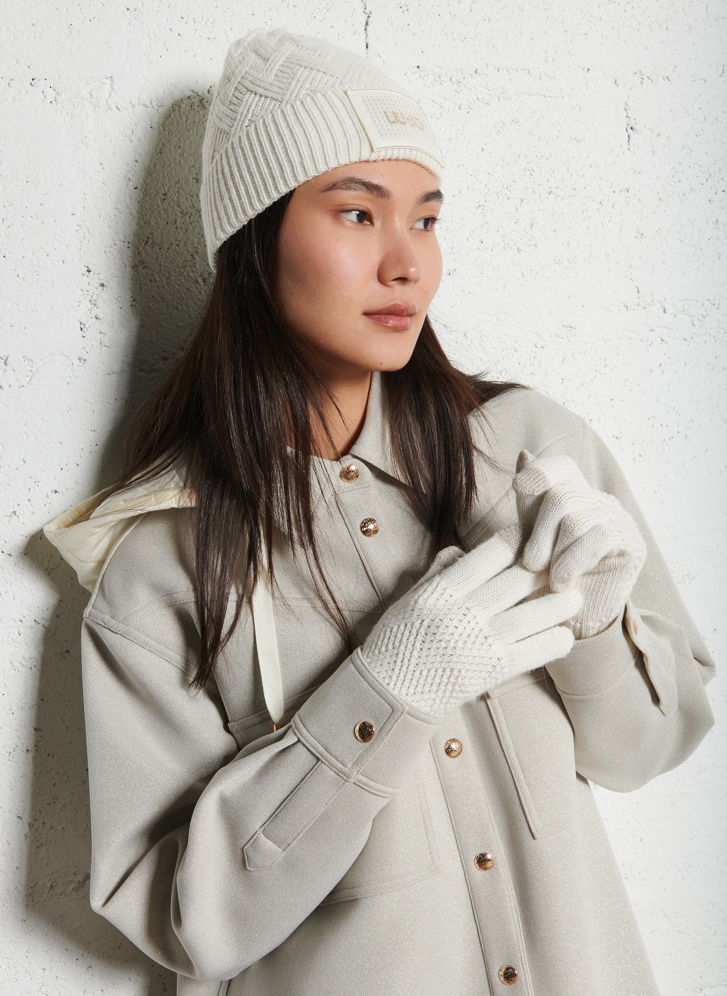 Ensemble bonnet et gants | Blanc