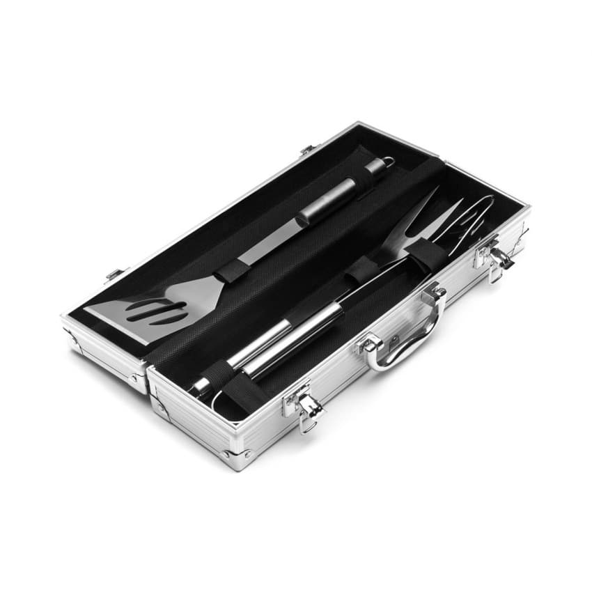 LINNEUS GREY SILVER-BOITE ALUMINIUM AVEC USTENSILES BARBECUE SEBAGO