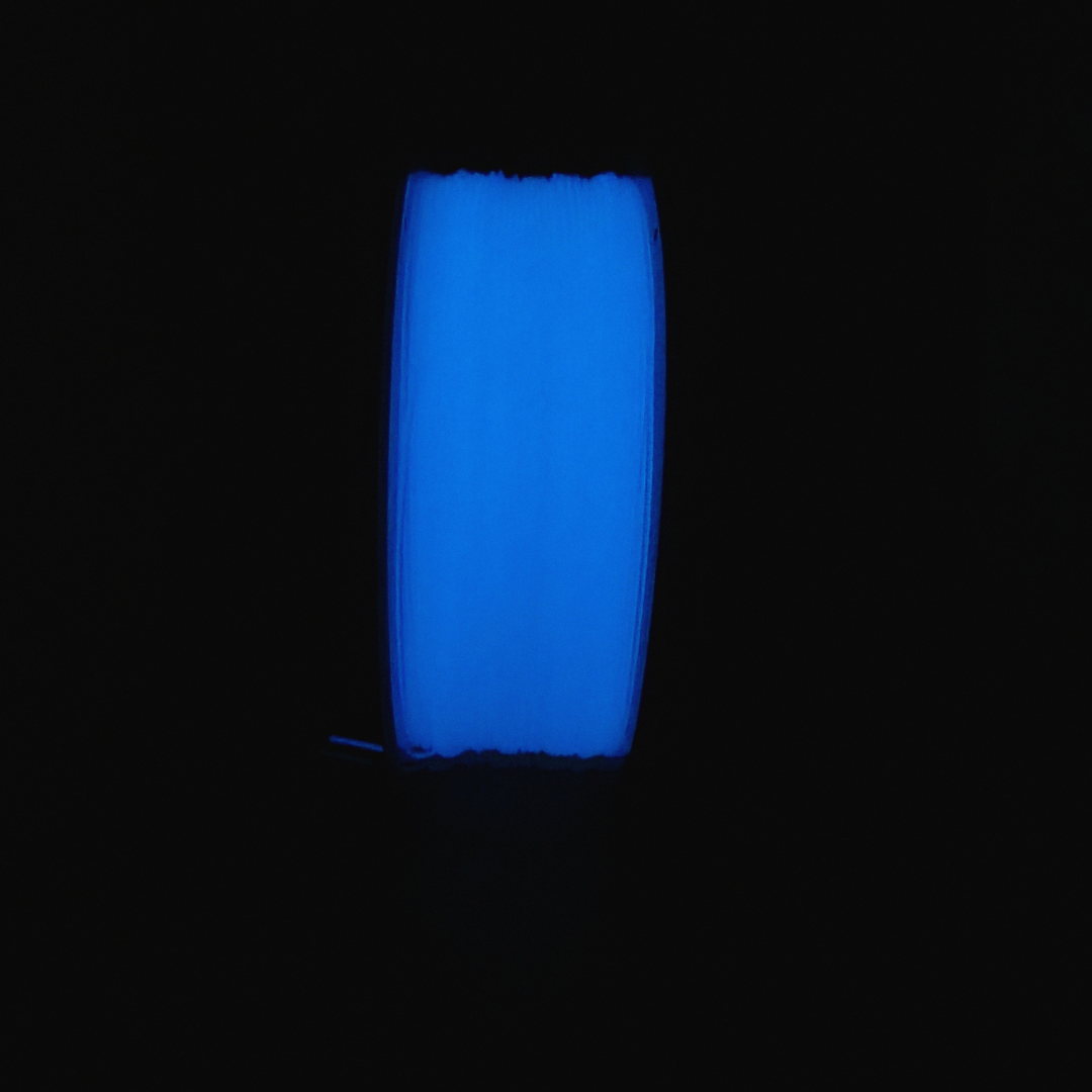 Nobufil  PETG Glow in the Dark Blue, 1,75 mm / 1000 g    Leicht zu druckendes PETG Filament aus recyceltem Kunststoffabfall