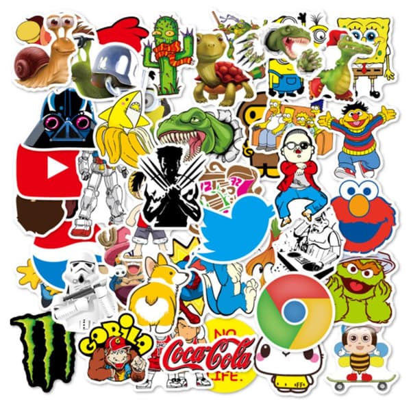 100 stk mote graffiti klistremerker Vanntett laptop bagasje skøyte