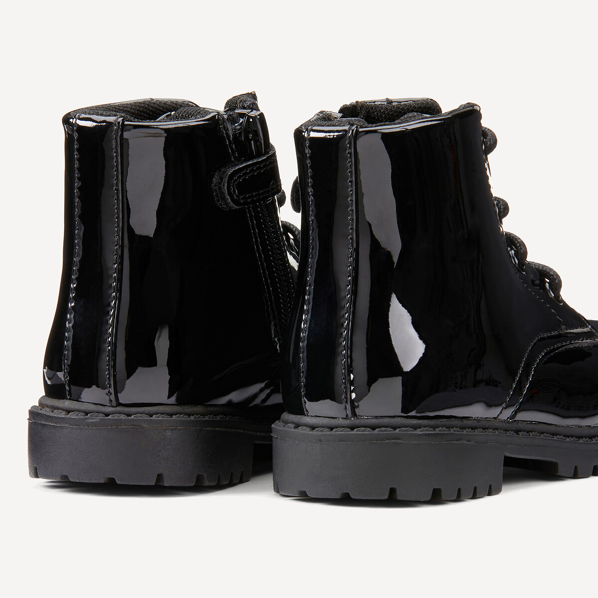 COLEÇÕES LA REDOUTE<br>Botas de verniz com zíper e cadarços