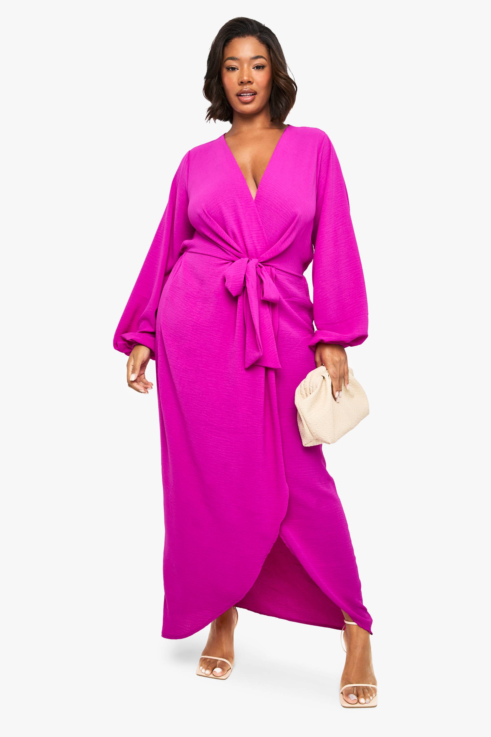 boohoo Robe maxi à motif texturé et détails noués