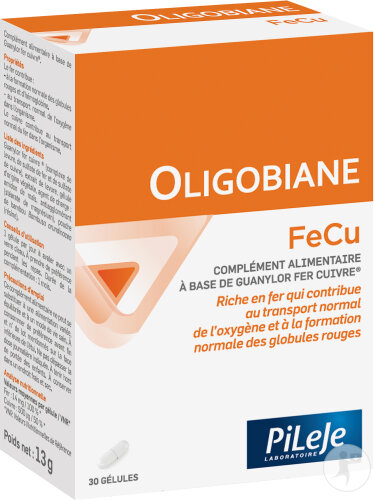 PiLeJe Oligobiane FeCu Guanylor Fer Cuivre 30 Gélules