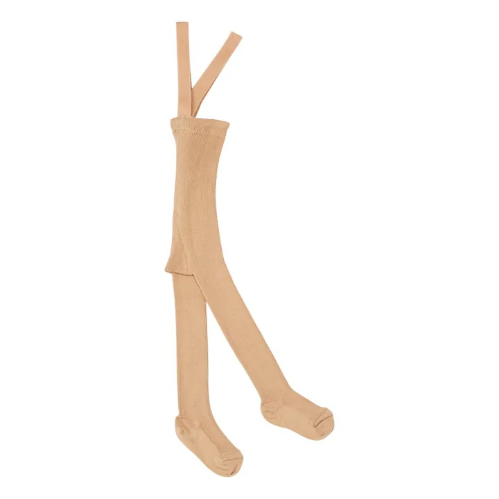Silly Silas Collants à Bretelles Coton Bio | Marron glacé