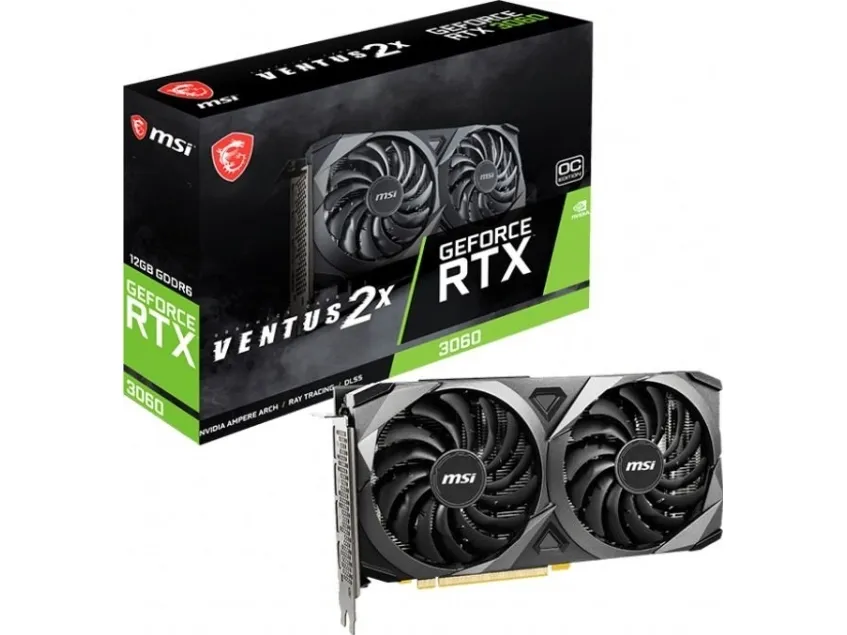 MSI NVIDIA® GeForce® RTX 3060 VENTUS 2X 12G OC - Grafikkort - GF RTX 3060 - 12 GB GDDR6 - PCIe 4.0 - HDMI, 3 x DisplayPort - LHR