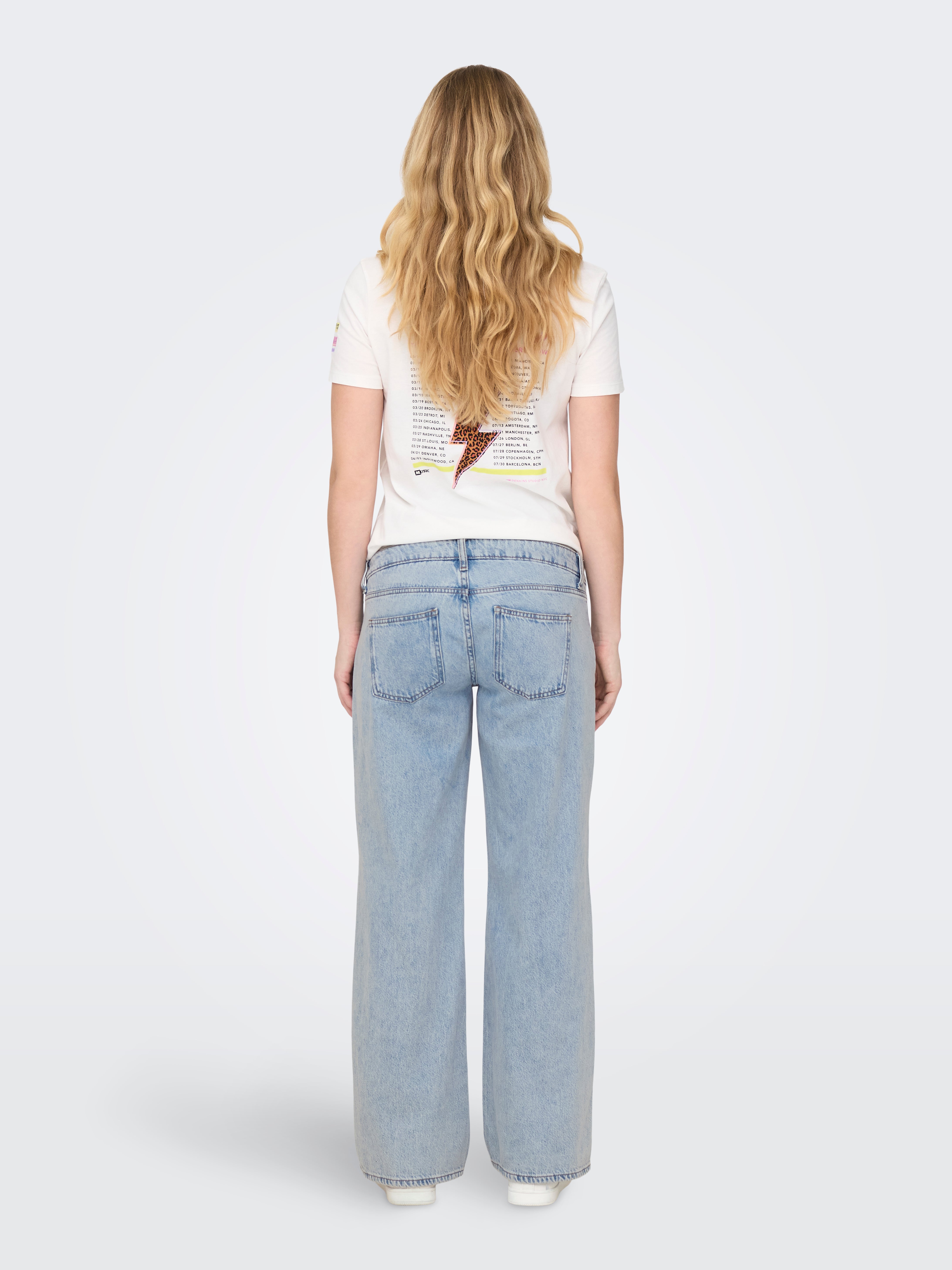 OLMKANE Weiter Beinschnitt Jeans Light Blue Denim