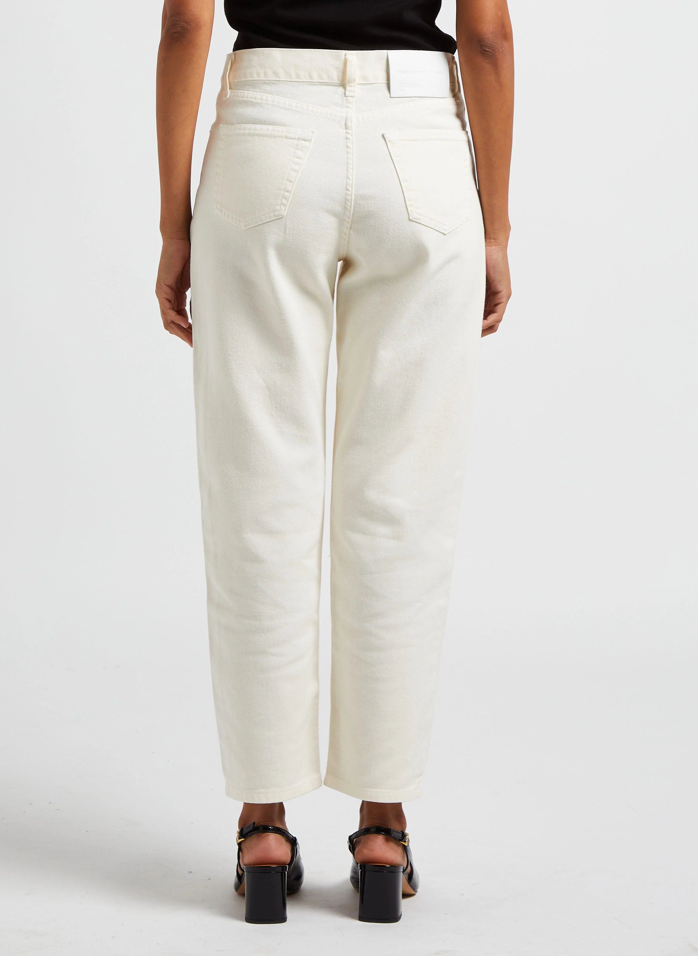 SPARK - Jean taille haute droit en coton| Blanc